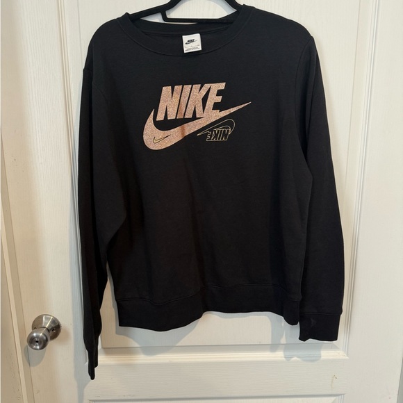 Nike Tops - Nike Black Sweatshirt with gold Logo